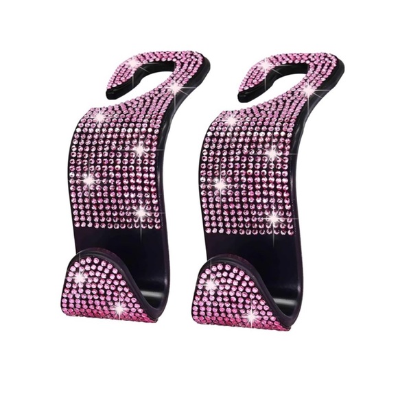 2 Bling Car Bag holders & Coasters Pink - Picture 3 of 12